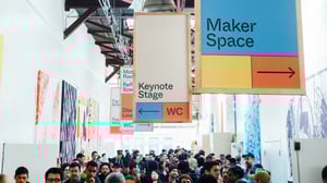 attendees at a trade show