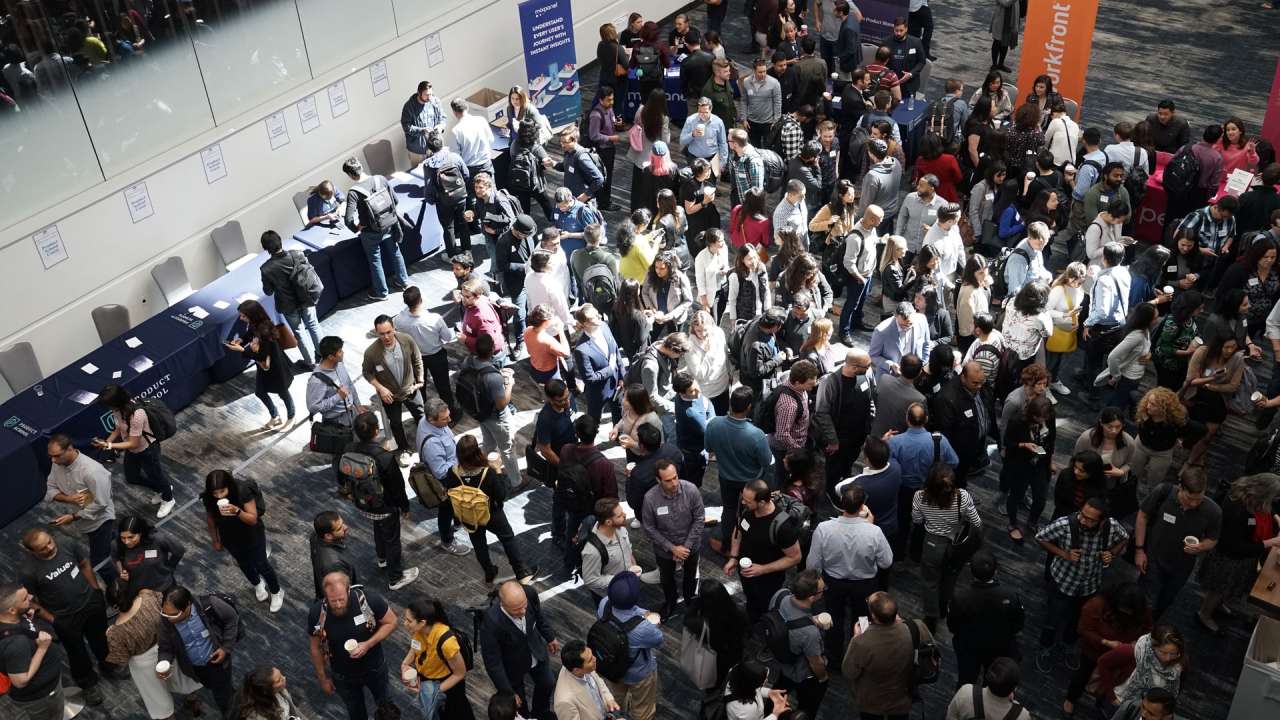 marketers networking  at a live event