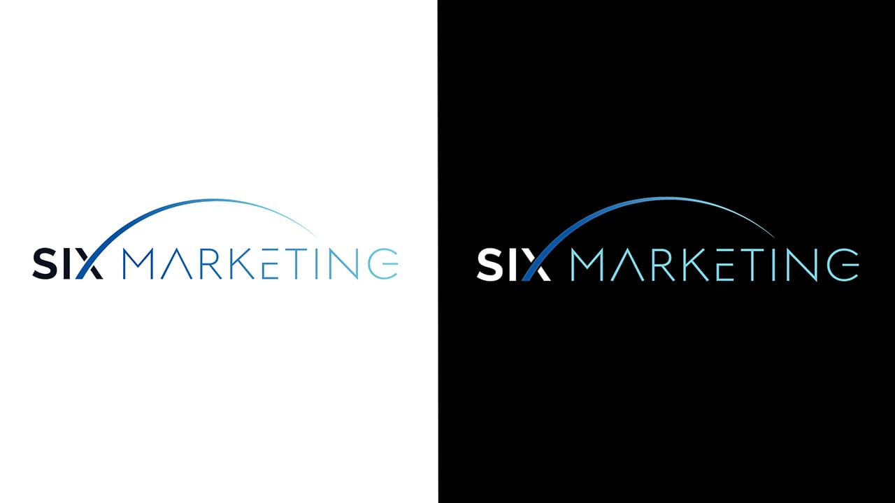 six marketing's light and dark background logos