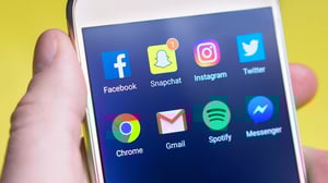 social media on phone