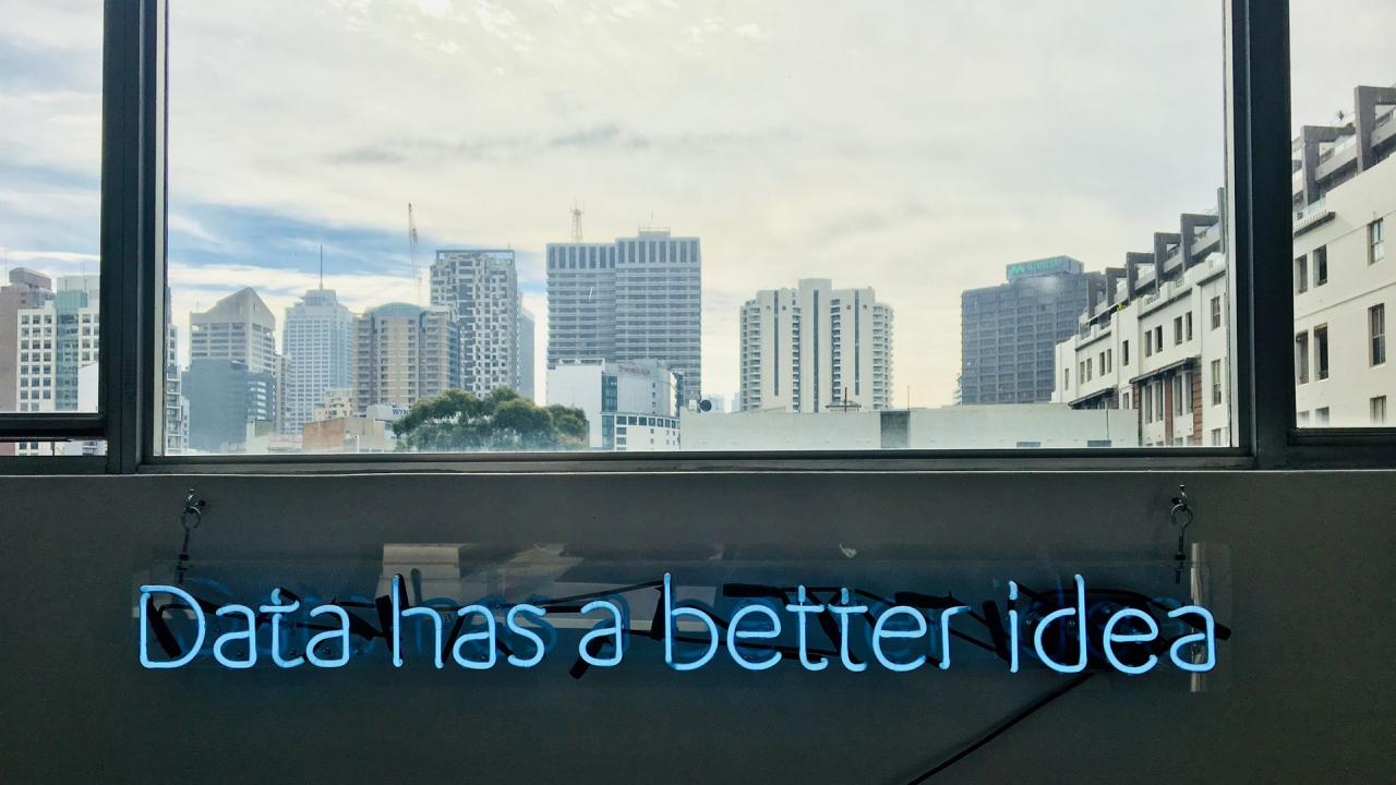 electric sign that says data has a better idea